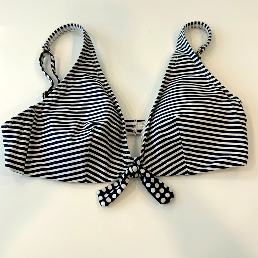 Tommy Bahama Navy and White Striped Bikini Top